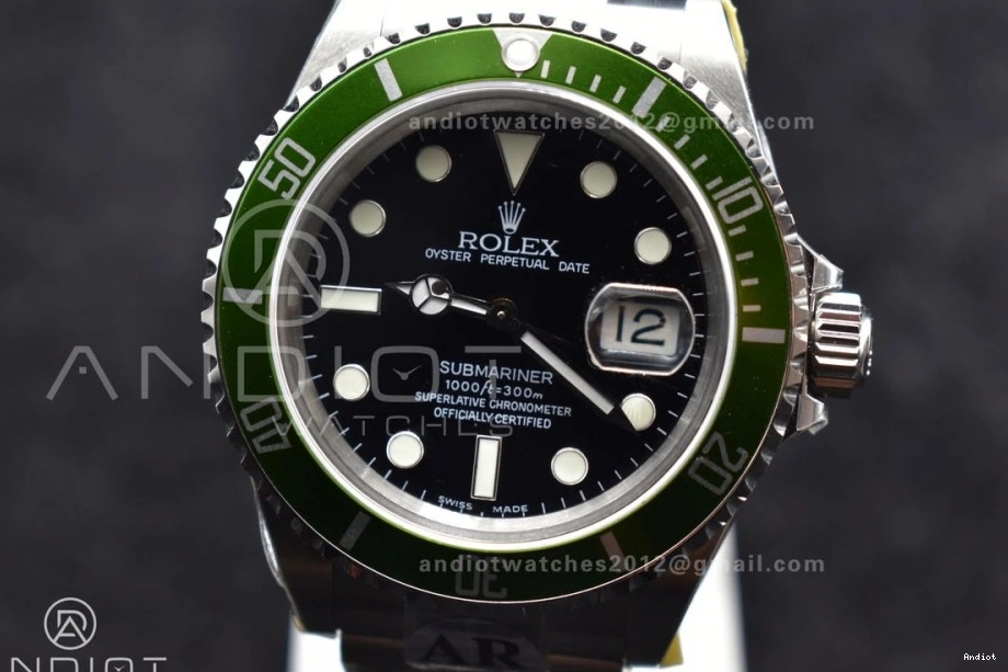 Green 904L Submariner LV SS Bracelet Steel on SH3135 Edition V2 16610 Best ARF1:1 0228